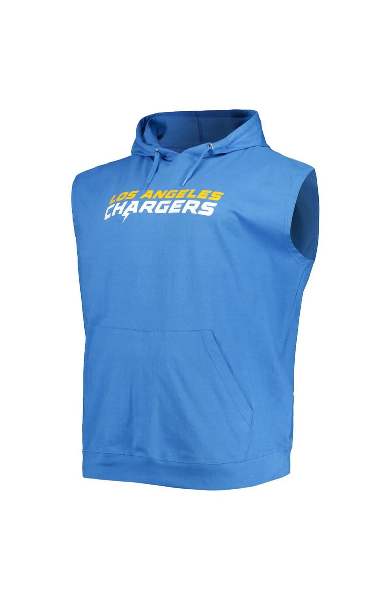 PROFILE Men's Profile Justin Herbert Powder Blue Los Angeles Chargers Big & Tall Muscle Pullover Hoodie, Alternate, color, Powder Blue