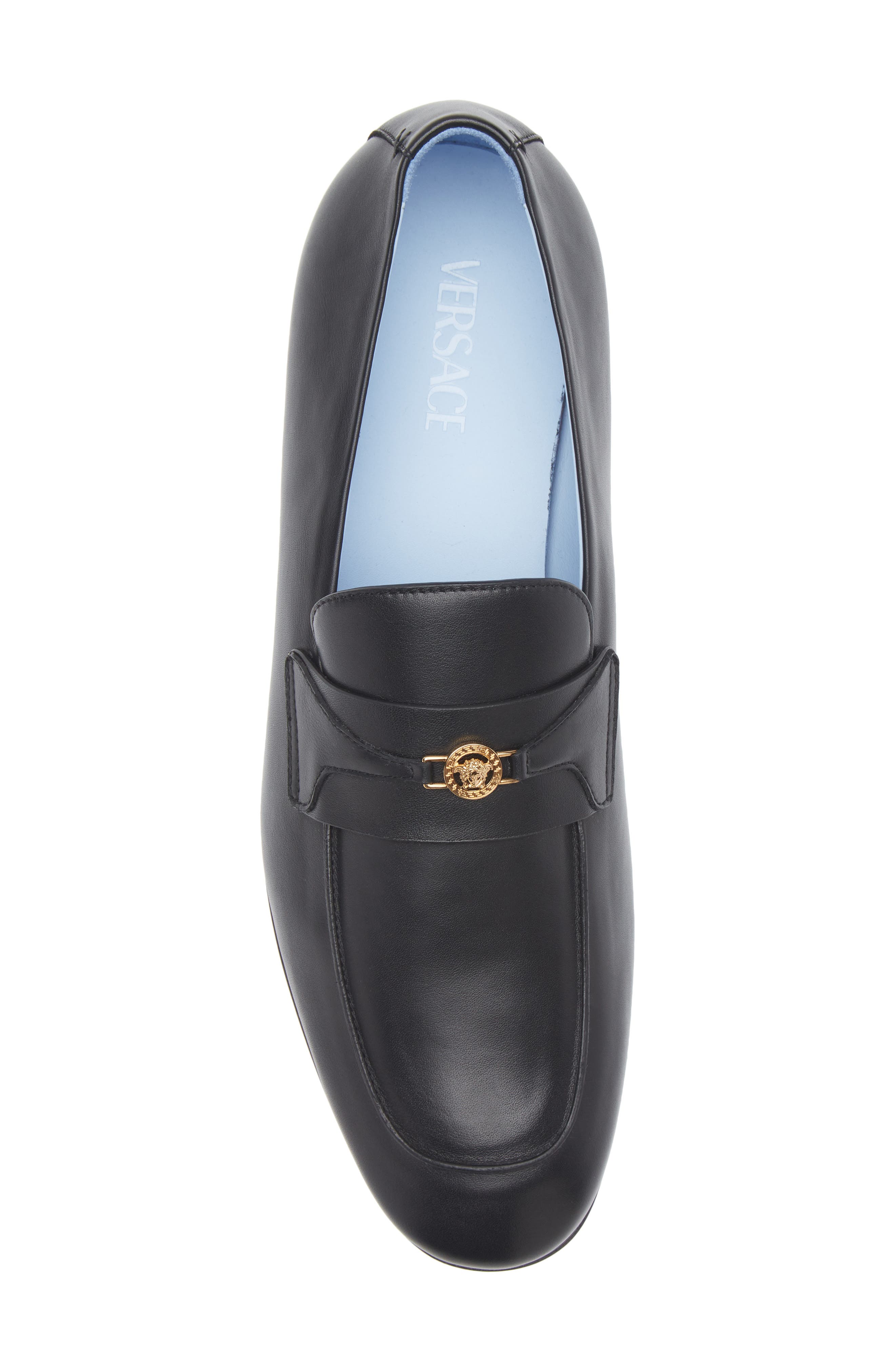 Versace Baroque Medusa Loafer, Alternate, color, Black-Versace Gold