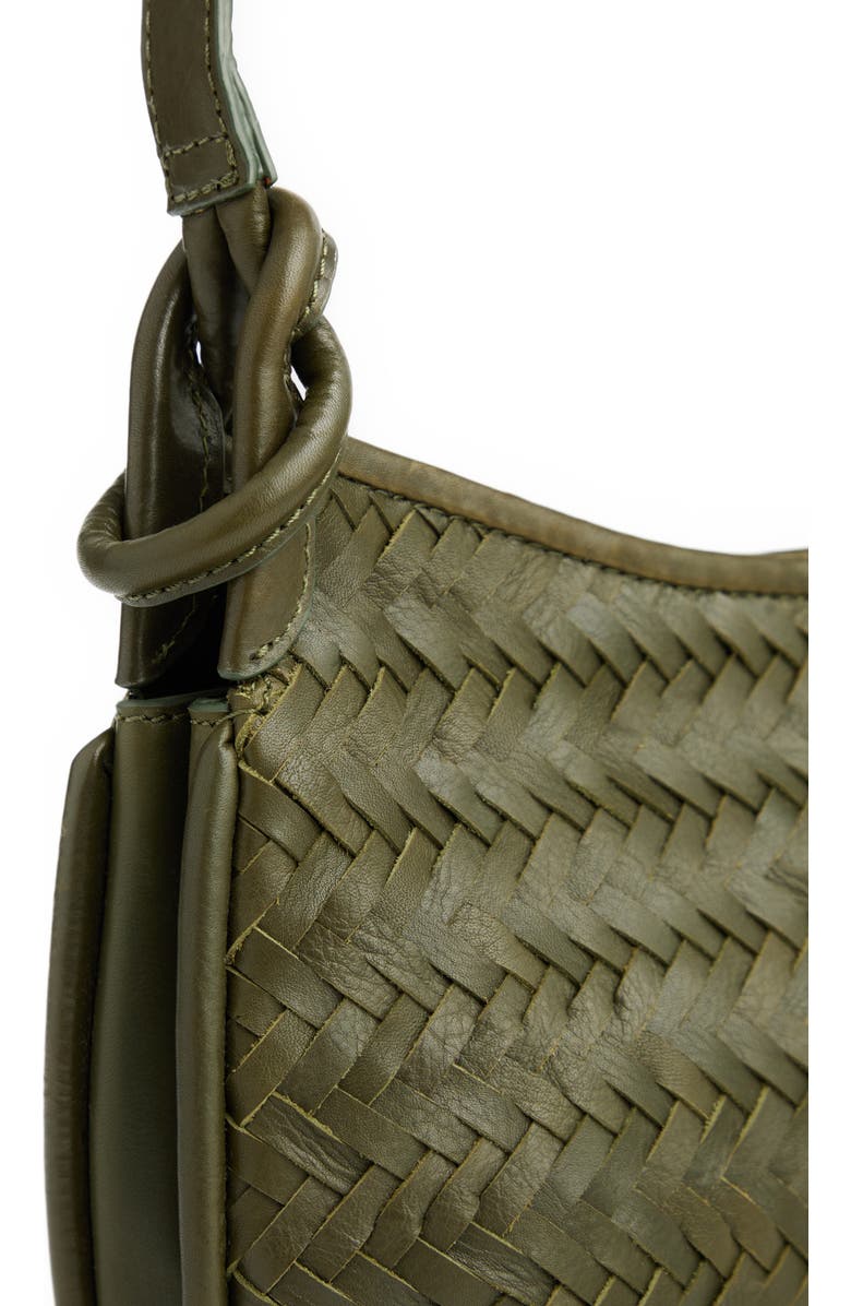 LK Bennett Harley Woven Leather Crossbody Bag, Alternate, color, Olive