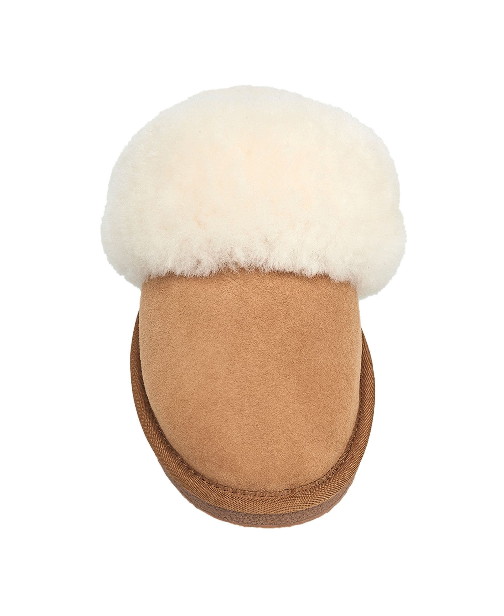 Gens Fur Band Open Slipper, Alternate, color, Chestnut