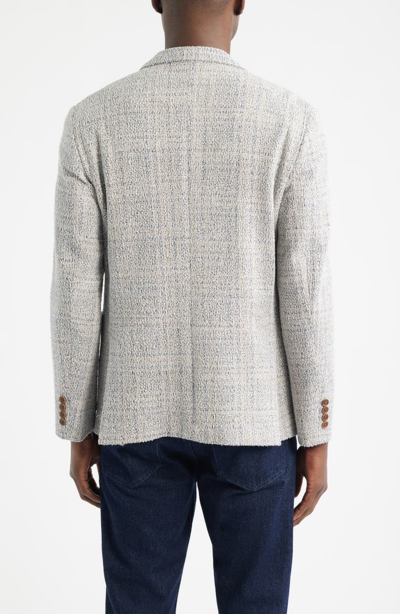 Nordstrom Henrik Trim Fit Knit Cotton Blend Tweed Sport Coat, Alternate, color, Beige Vaca Plaid