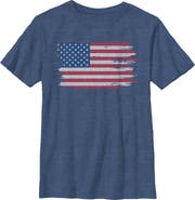Lost Gods Boy's Lost Gods Distressed Retro USA Flag Graphic T-Shirt