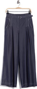 Adrianna Papell Topstitched Wide Leg Pants