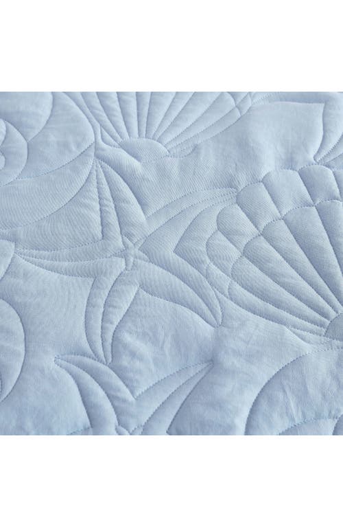 Beatrice Home Fashions Caribbean Joe Solid Outlined Shell Quilt Set