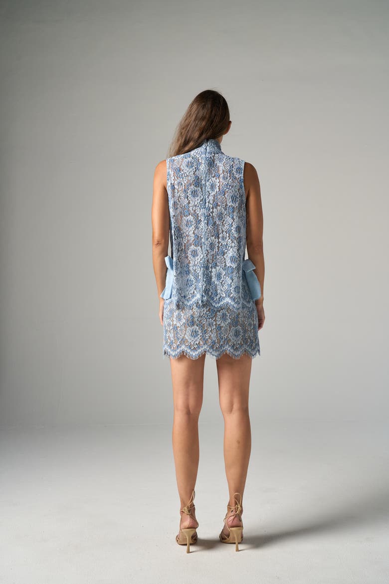Adrienne Mini Skirt in Lace, Alternate, color, Cornflower