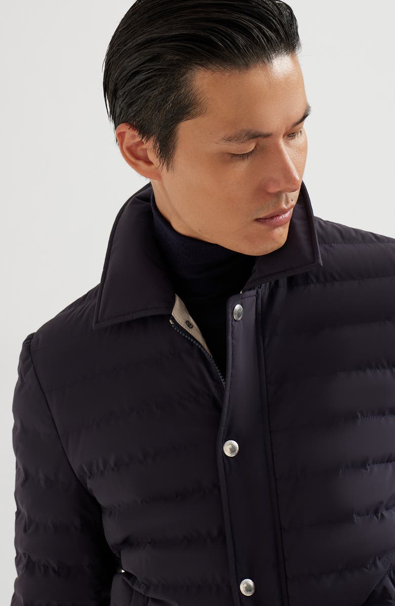 Brunello Cucinelli Taffeta down jacket, Alternate, color, Navy Blue