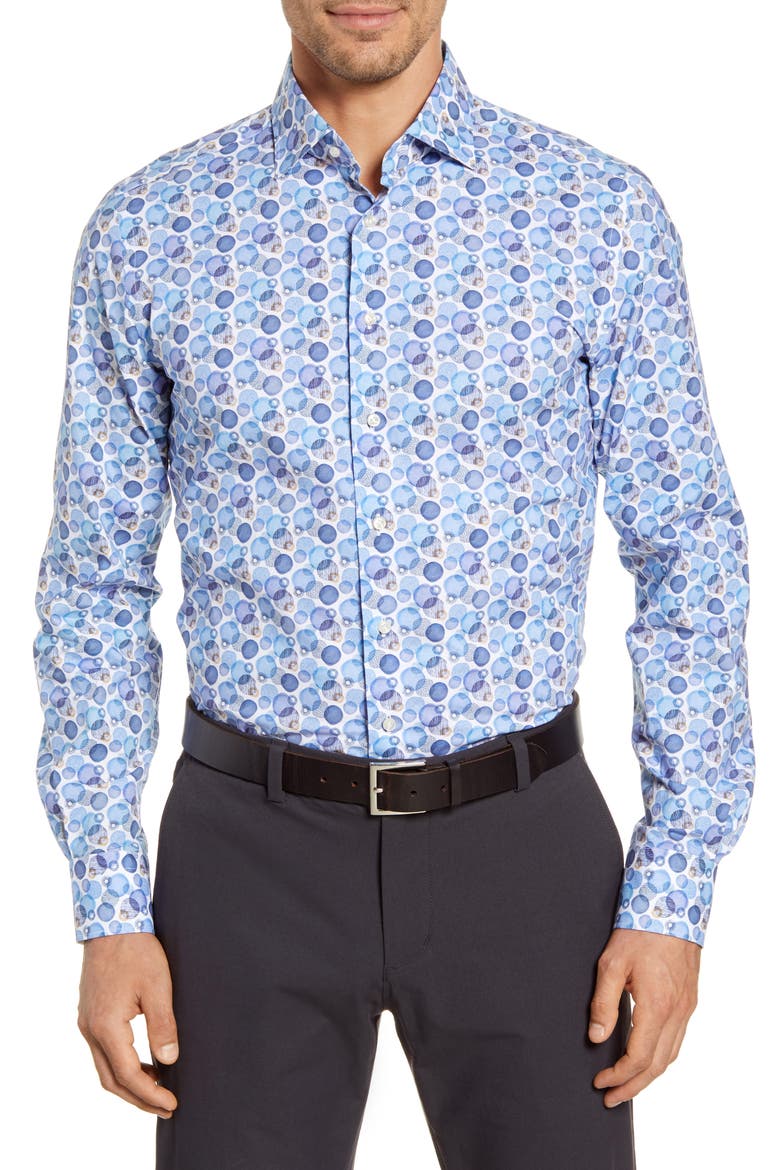 Regular Fit Button-Up Shirt, Main, color, BLUE