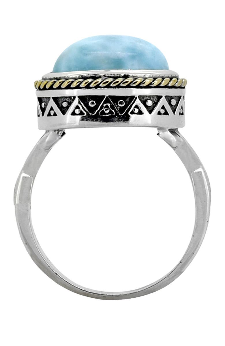 NITYA Sterling Silver Brass Larimar Ring, Alternate, color, 