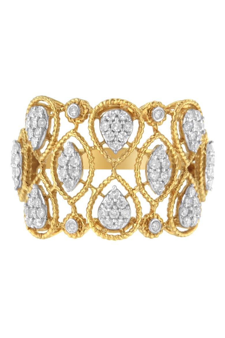 14K Yellow Gold 1/2 Cttw Diamond Art Deco Ring, Alternate, color, Yellow Gold