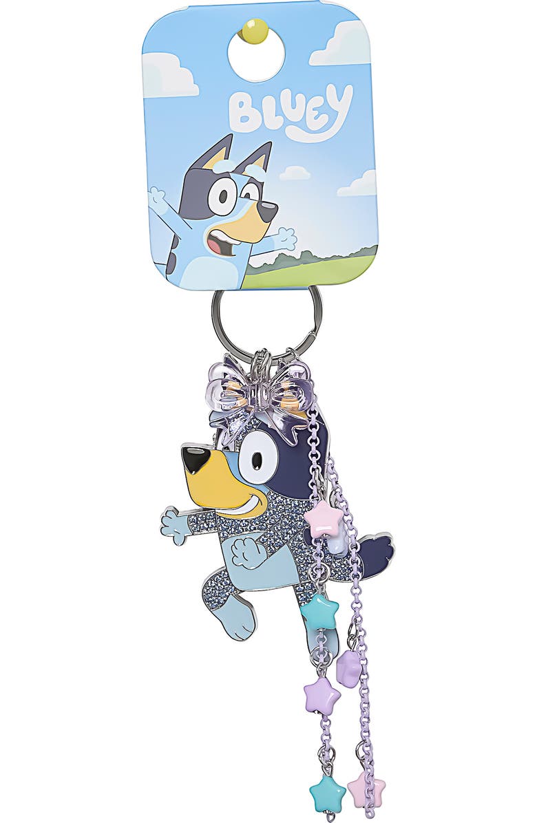 BLUEY Bag Charms with Lobster Clip, Liquid and Pave Crystals Charm Keychains, Alternate, color, Blue