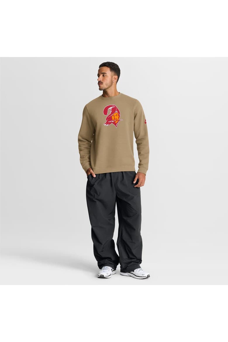Men's Nike Tan Tampa Bay Buccaneers Swing Pass Rewind Club Pullover Sweatshirt, Alternate, color, Tan