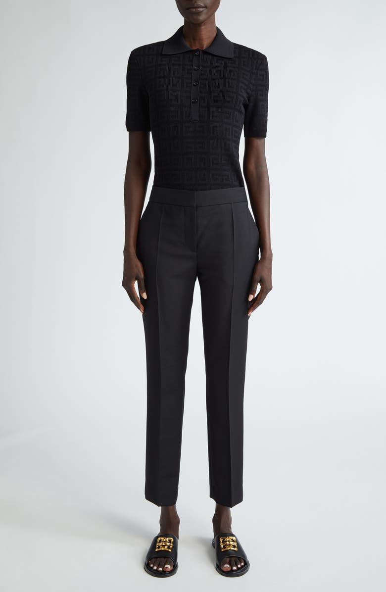 Givenchy 4G Jacquard Mesh Polo, Alternate, color, 