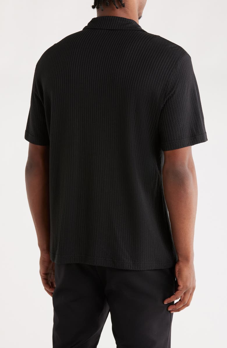 FOR THE REPUBLIC Seersucker Knit Camp Shirt, Alternate, color, Black