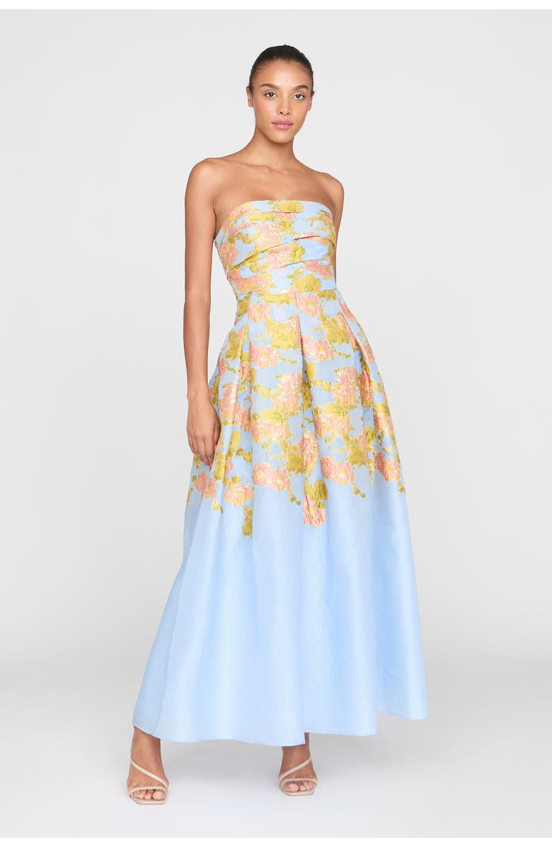 Theia Leia Jacquard Dress, Main, color, Serenity Blue