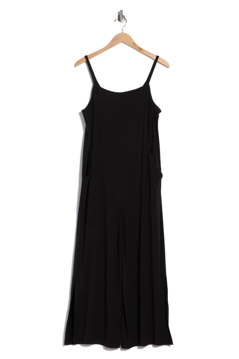 Square Neck Crop Wide Leg Jumpsuit, Alternate, color, BLACK