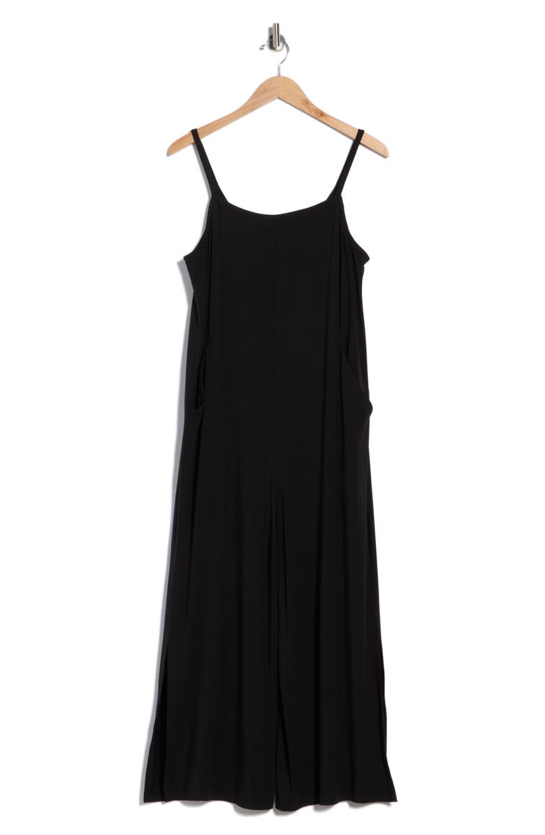 Eileen Fisher Square Neck Crop Wide Leg Jumpsuit, Alternate, color, Black