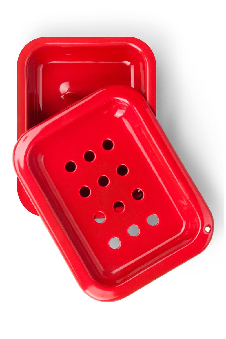 Enamel Soap Dish, Main, color, RED