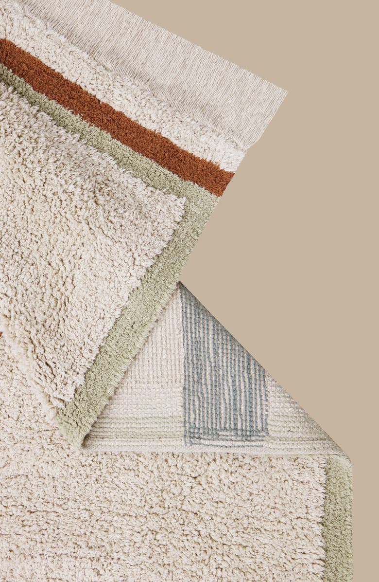 Lorena Canals Lane Fringe Trim Washable Cotton Blend Rug, Alternate, color, Vintage Blue