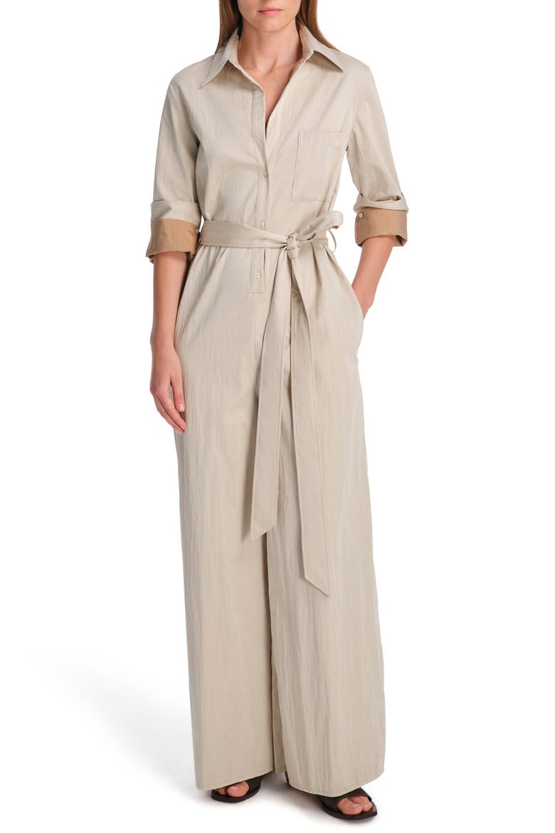 All Night Long Stretch Cotton Jumpsuit, Main, color, LIMESTONE