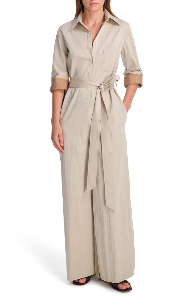 TWP All Night Long Stretch Cotton Jumpsuit, Main, color, Limestone