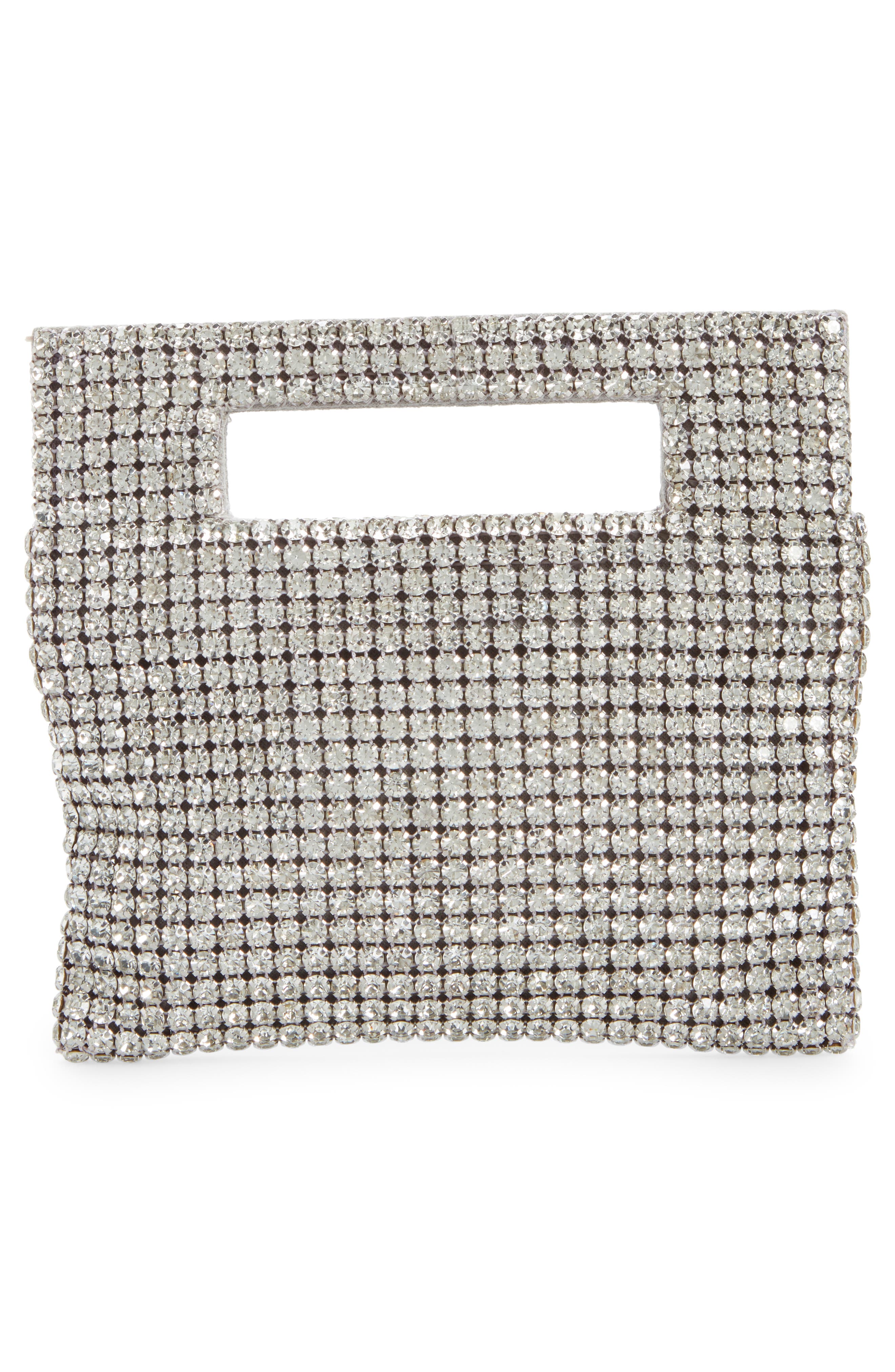 Lucinda Top Handle Clutch, Alternate, color, CLEAR SILVER