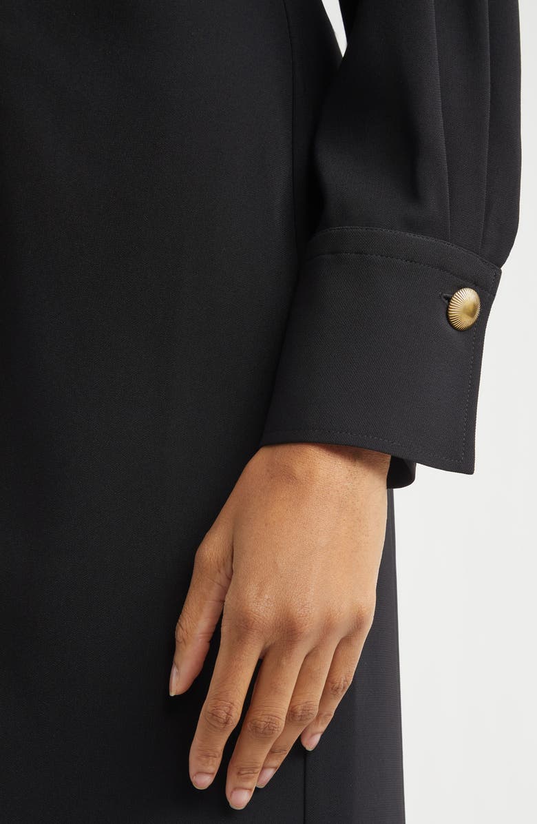 Veronica Beard Loxley Long Sleeve Midi Shirtdress, Alternate, color, Black