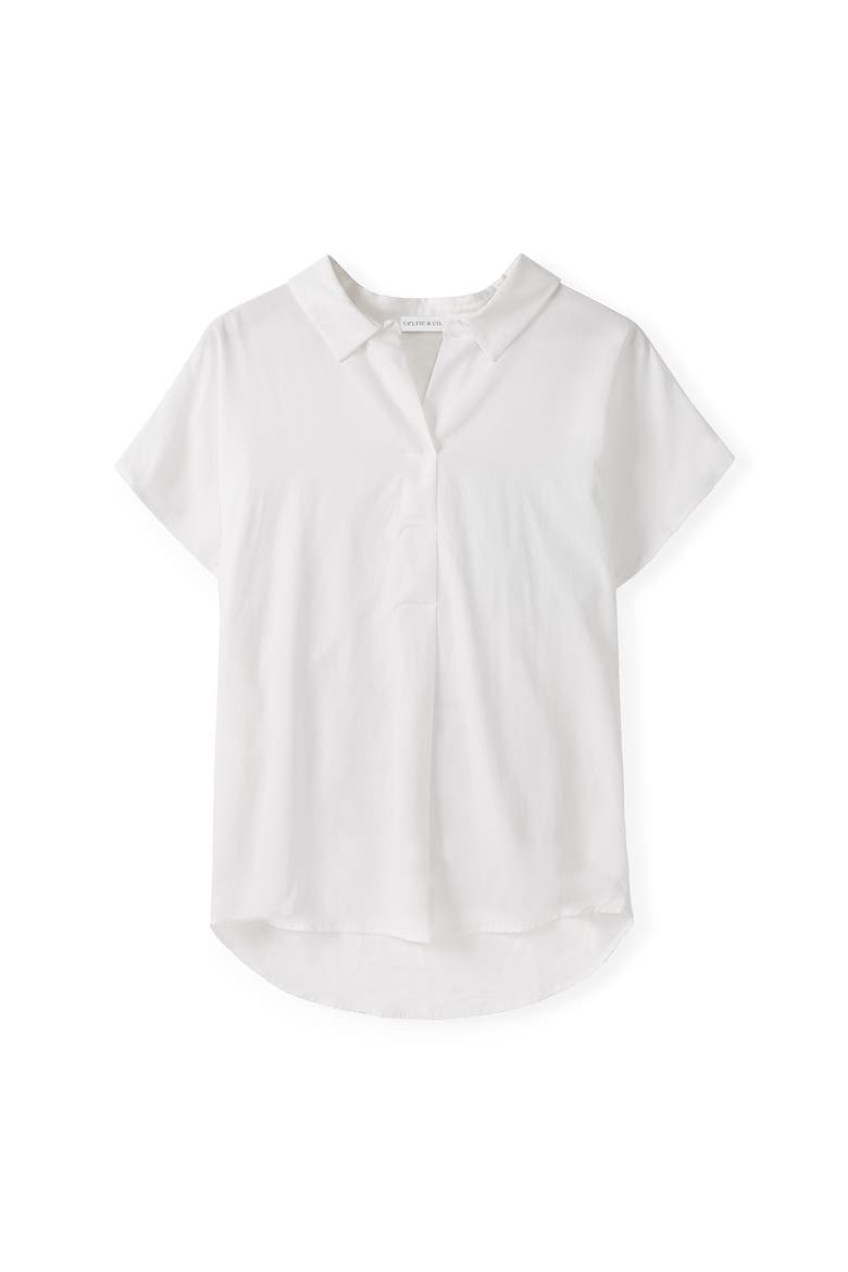 Short Sleeve Relaxed Fit Blouse, Alternate, color, CHALK