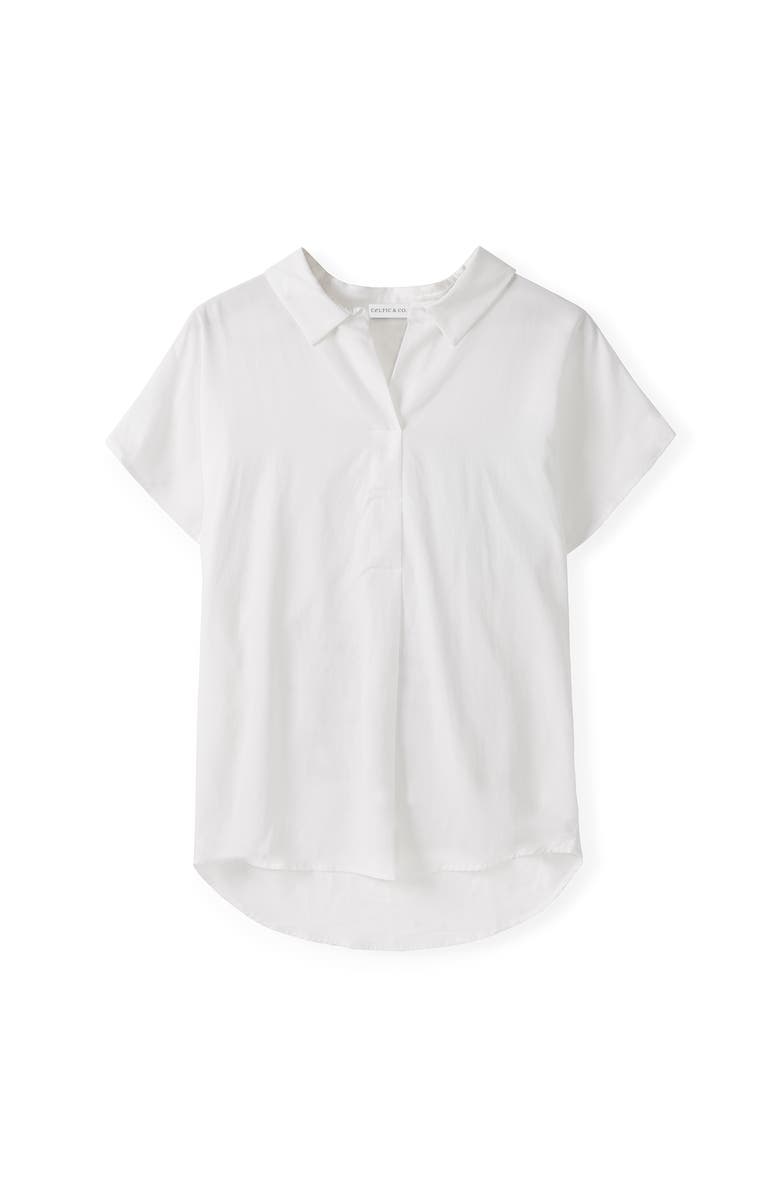 Celtic & Co. Short Sleeve Relaxed Fit Blouse, Alternate, color, Chalk