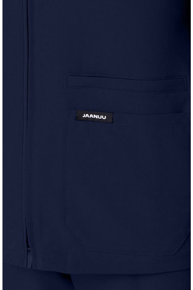 Cesi Women's 2-Pocket Slim Knit V-Neck Scrub Top, Alternate, color, Midnight Navy
