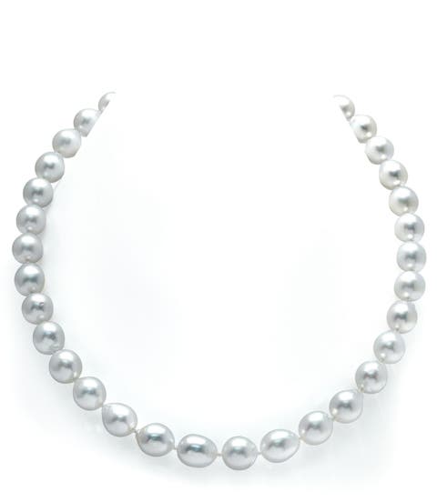 8-10mm White South Sea Drop Shape Pearl Necklace - AAA Quality