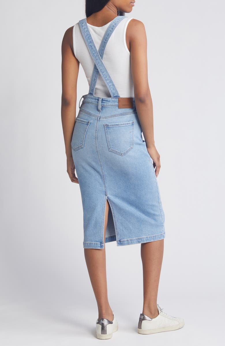 HIDDEN JEANS Midi Denim Skirtall, Alternate, color, Medium Wash