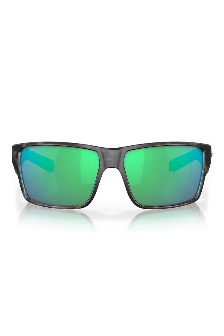 Reefton Pro 65mm Polarized Rectangular Sunglasses, Main, color, TIGER SHARK / GREEN 580G