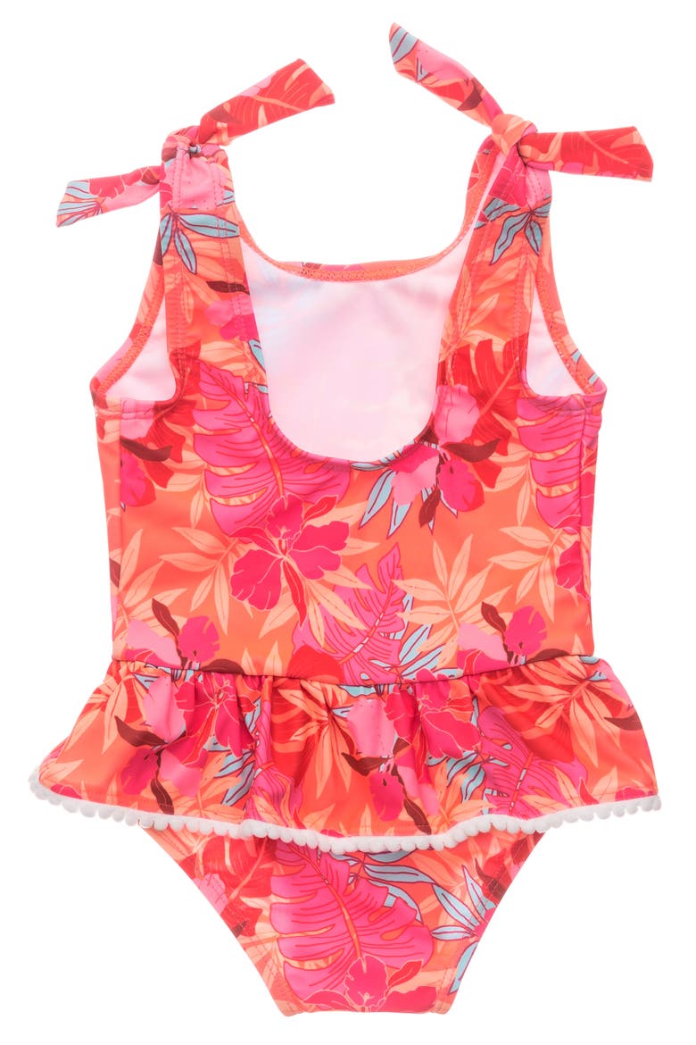 Tropical Punch Skirt Swimsuit, Alternate, color, RED