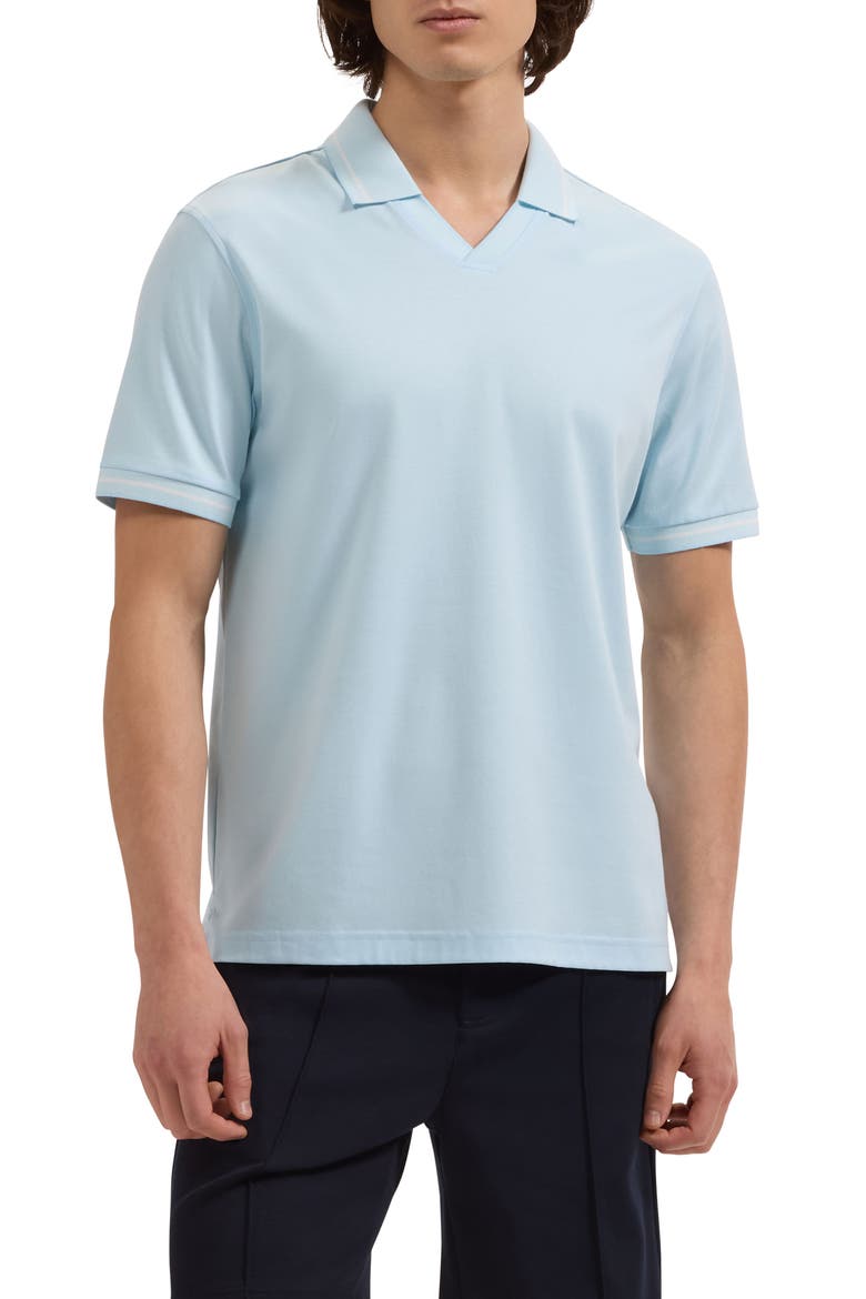 Pima Cotton Johnny Collar Polo, Main, color, SEA SPRAY