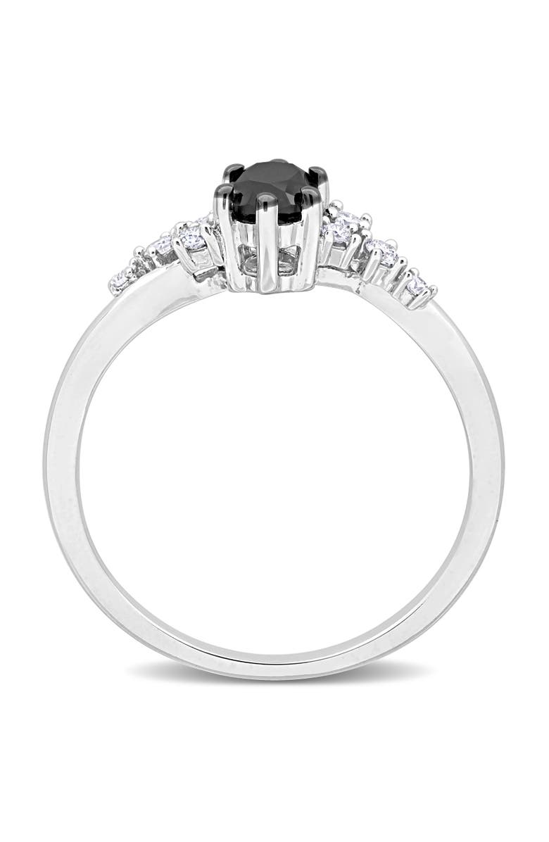 Julianna B. Black & White Diamond Oval Cluster Ring 14k, Alternate, color, 14K White Gold