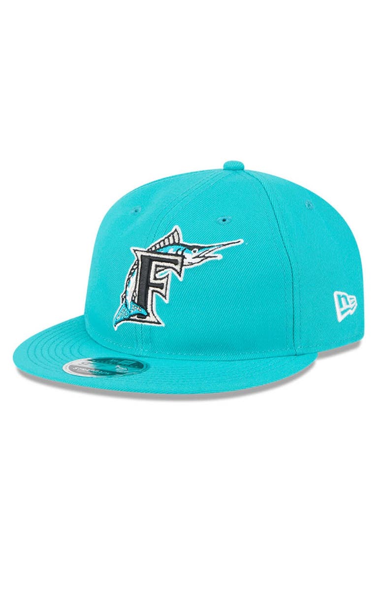 New Era Men's New Era Teal Florida Marlins Baseball Hall of Fame Retro Crown Cooperstown Collection 9FIFTY Adjustable Hat, Alternate, color, 