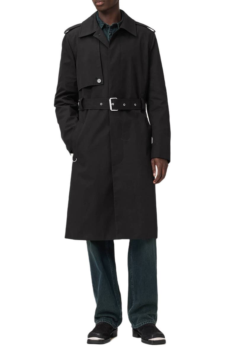 AllSaints Bastille Trench Coat, Main, color, Black