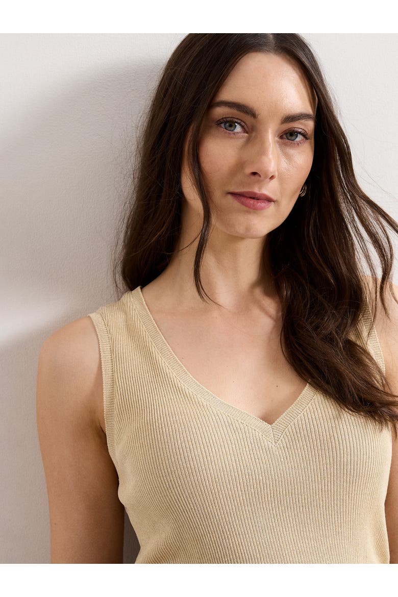 Mila V-neck Vest, Alternate, color, Gold