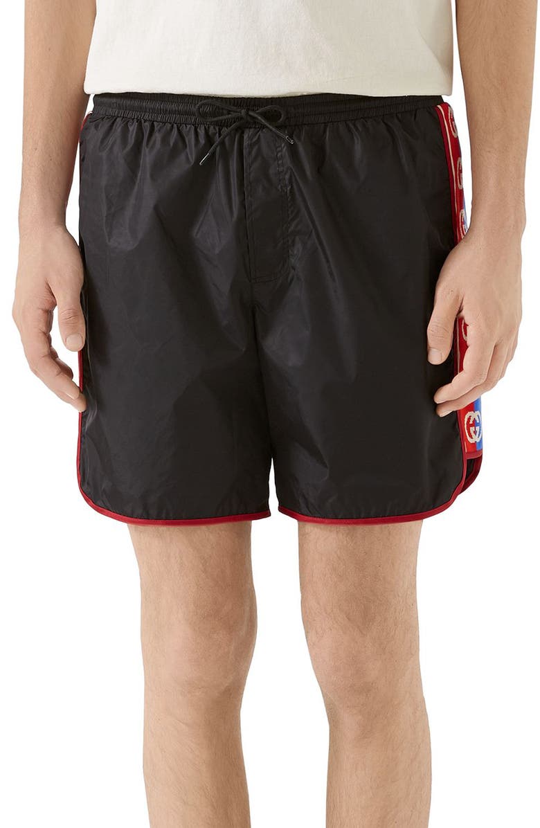 Gucci Waterproof Nylon Swim Trunks, Main, color, 
