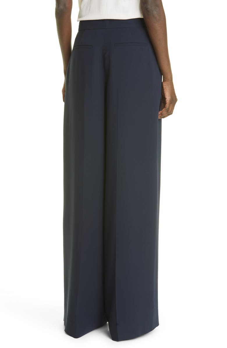 Oscar de la Renta Stretch Silk Wide Leg Pants, Alternate, color, 