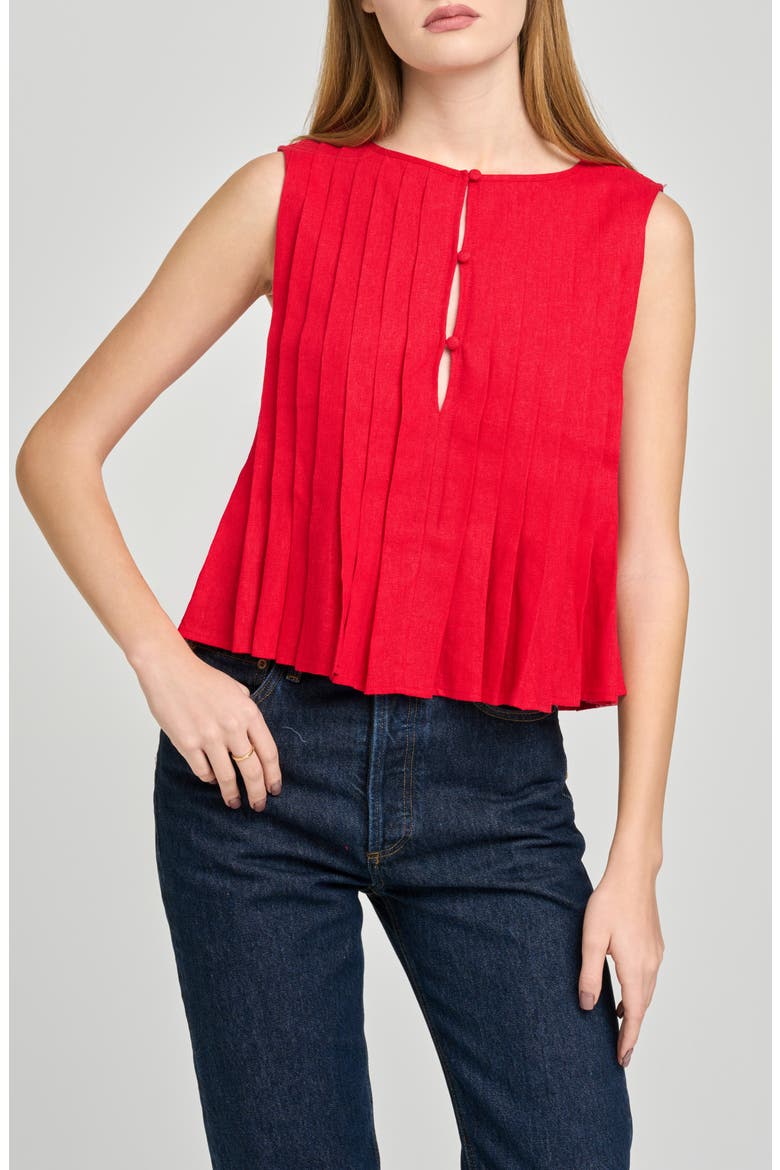 Romy Pleated Top, Main, color, RED
