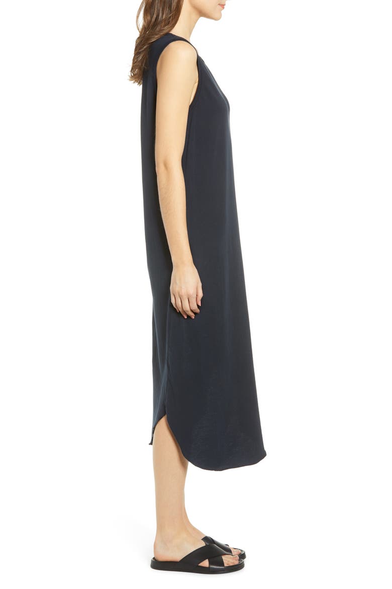 Relaxed Asymmetrical Hem Tank Dress, Alternate, color, BRITISH ROYAL NAVY