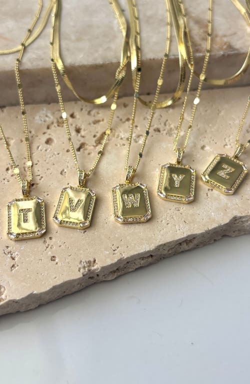 Adornia Initial Tag Pendant Necklace