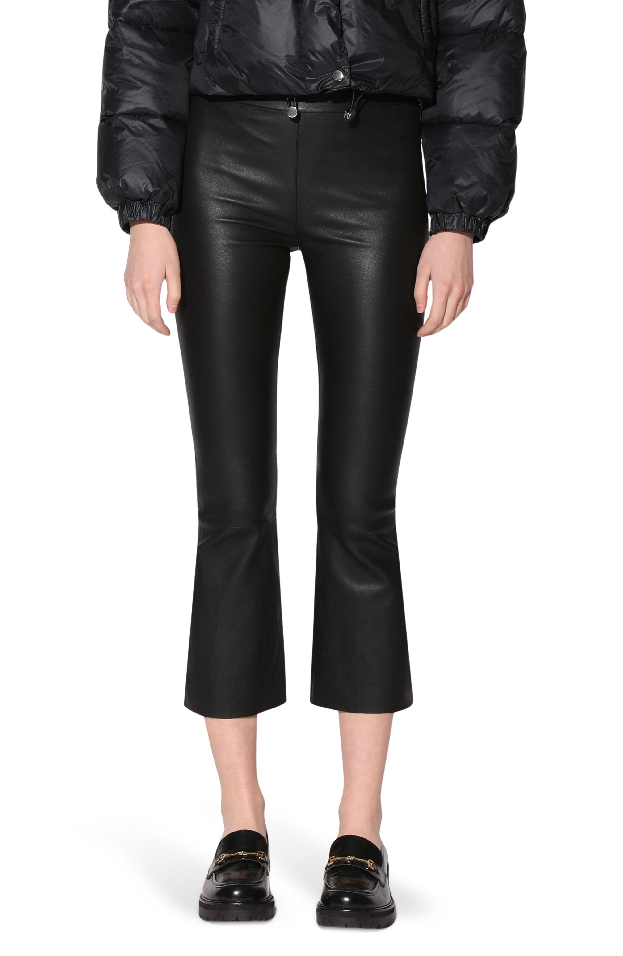 Walter Baker Luisa Leather Crop Flare Leg Pants