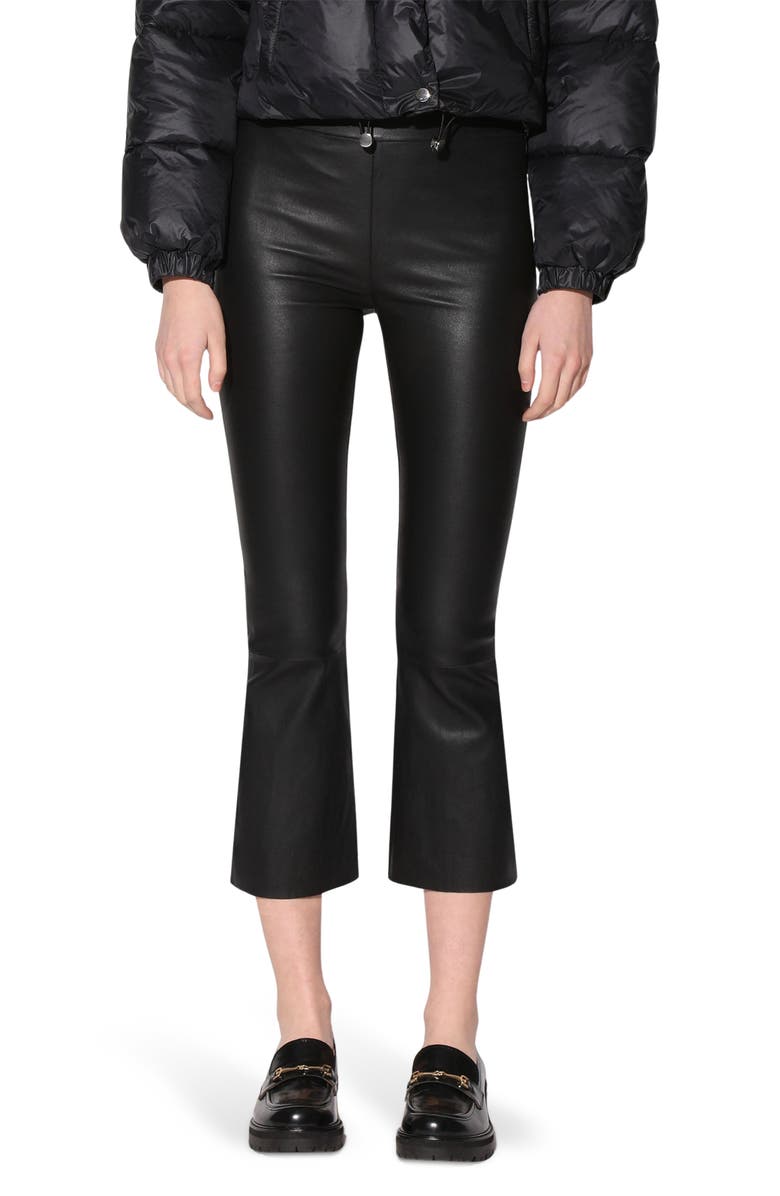 Walter Baker Luisa Leather Crop Flare Leg Pants, Main, color, Black