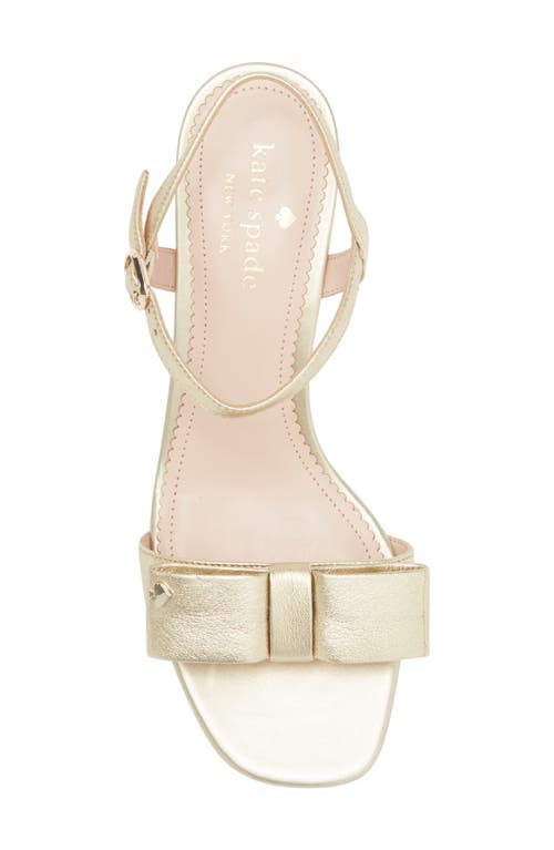 Kate Spade New York Cindy Bow Sandal In Pale Gold