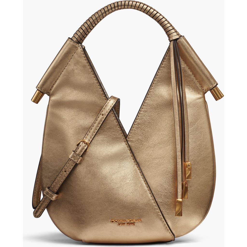 Donna Karan New York Baldwin Metallic Micro Crossbody In Gold