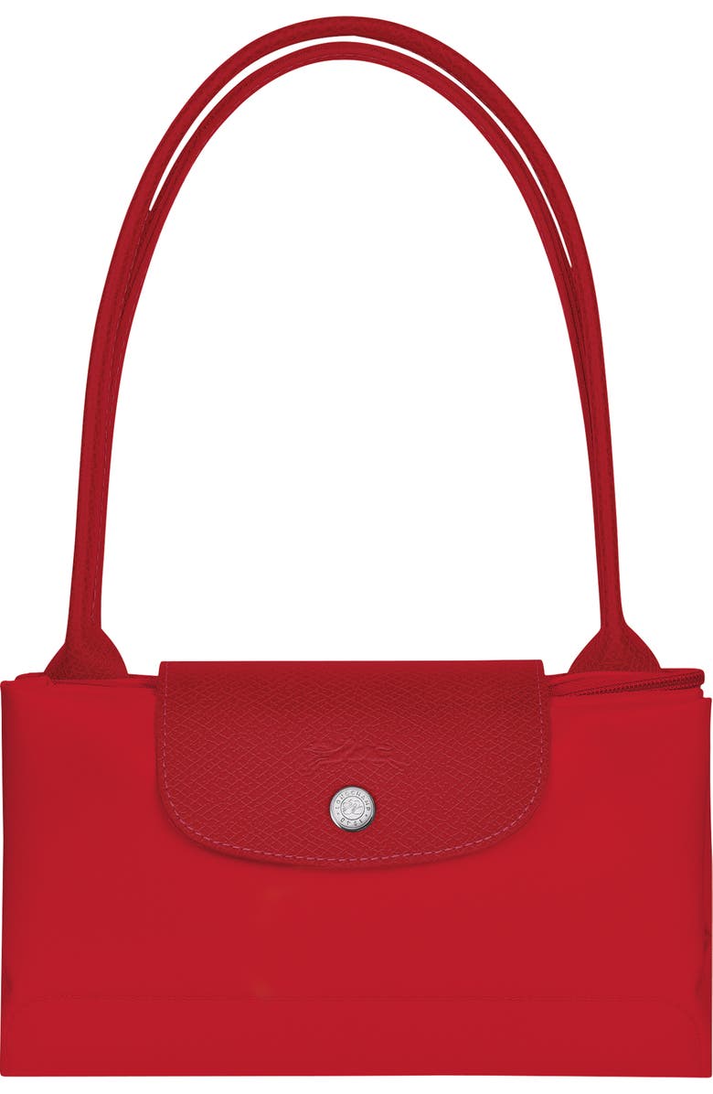 Longchamp Medium Le Pliage Green Recycled Canvas Shoulder Tote Bag, Alternate, color, Tomato