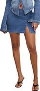 Good American Front Slit Denim Miniskirt
