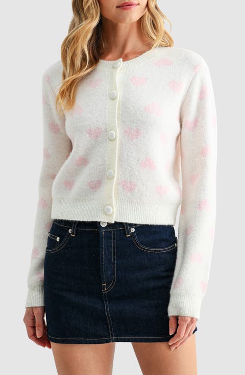 Heart Jacquard Cardigan